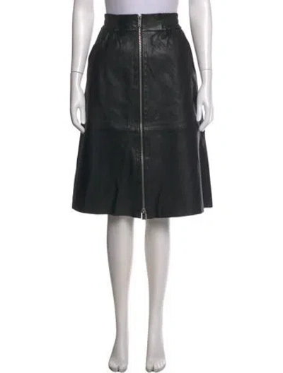 Pre-owned Ba&sh Leather Midi Length Skirt W/ Tags In Black