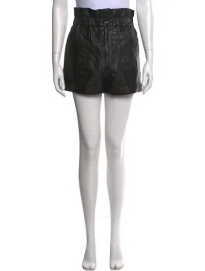 Pre-owned Ba&sh Leather Mini Shorts In Black