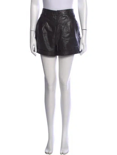 Pre-owned Ba&sh Leather Mini Shorts In Black