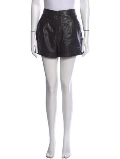 Pre-owned Ba&sh Leather Mini Shorts In Black