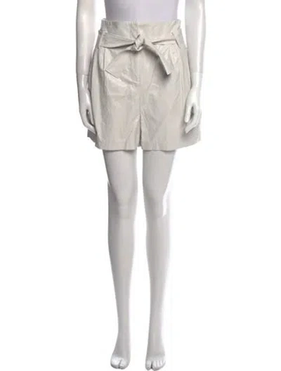 Pre-owned Ba&sh Leather Mini Shorts In Neutral