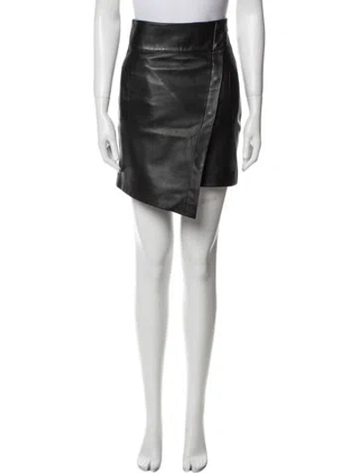 Pre-owned Ba&sh Leather Mini Skirt In Black