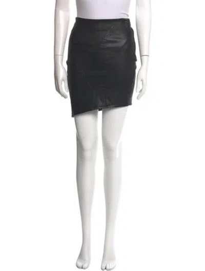 Pre-owned Ba&sh Leather Mini Skirt In Black