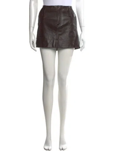 Pre-owned Ba&sh Leather Mini Skirt In Black