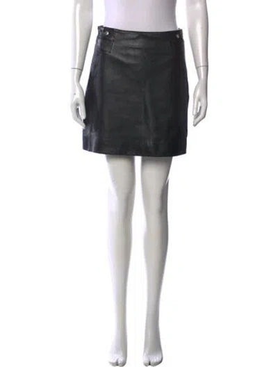 Pre-owned Ba&sh Leather Mini Skirt In Black