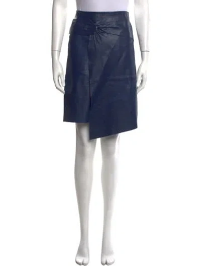 Pre-owned Ba&sh Leather Mini Skirt In Blue
