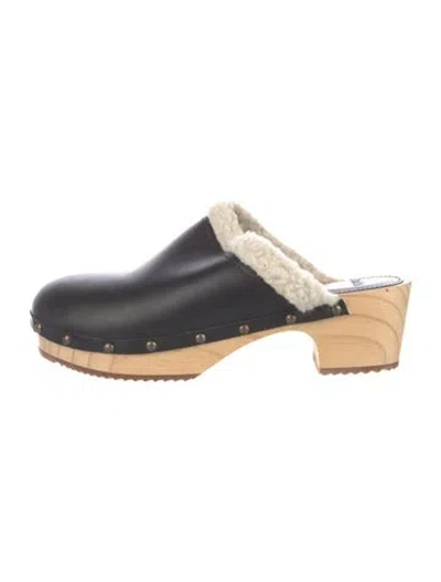 Pre-owned Ba&sh Leather Mules In Blue