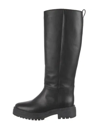 Pre-owned Ba&sh Leather Riding Boots In Black