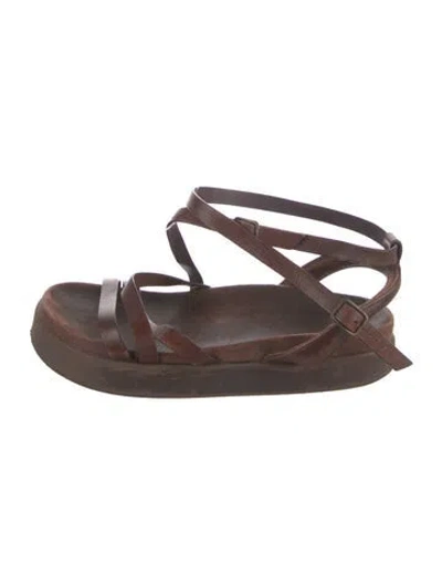 Pre-owned Ba&sh Leather Sandals In Brown