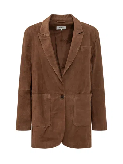 Ba&sh Ba & Sh Leather Scamosciata Blazer In Terre