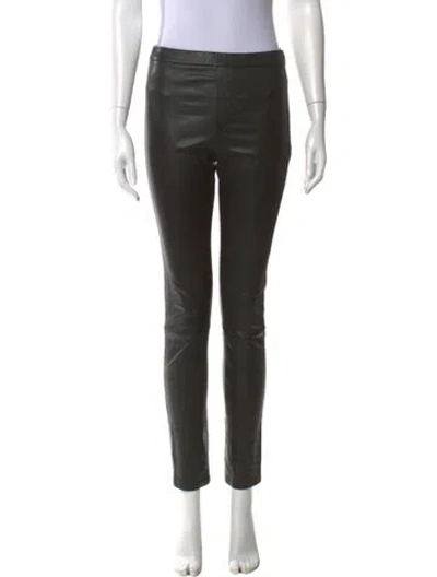 Pre-owned Ba&sh Leather Skinny Leg Pants In Black