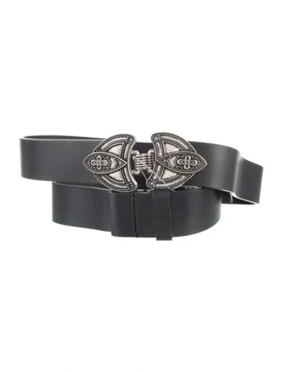 Pre-owned Ba&sh Leather Waist Belt In Black