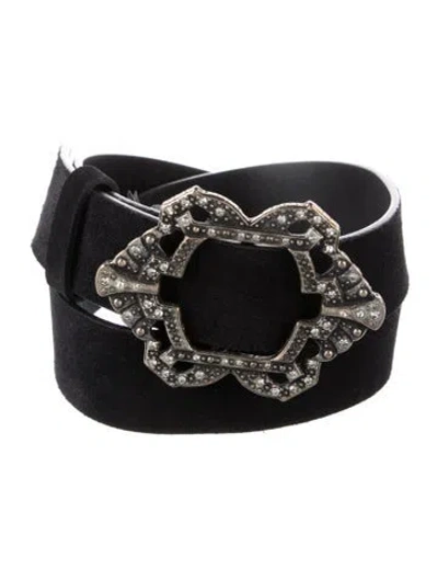 Pre-owned Ba&sh Leather Waist Belt In Black