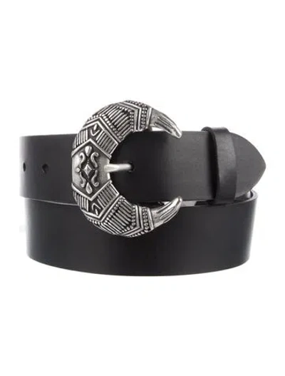 Pre-owned Ba&sh Leather Waist Belt In Black