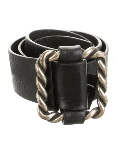 Pre-owned Ba&sh Leather Waist Belt In Black