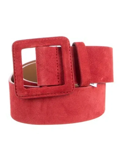 Pre-owned Ba&sh Leather Waist Belt In Red