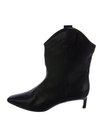 Pre-owned Ba&sh Leather Western Boots In Black