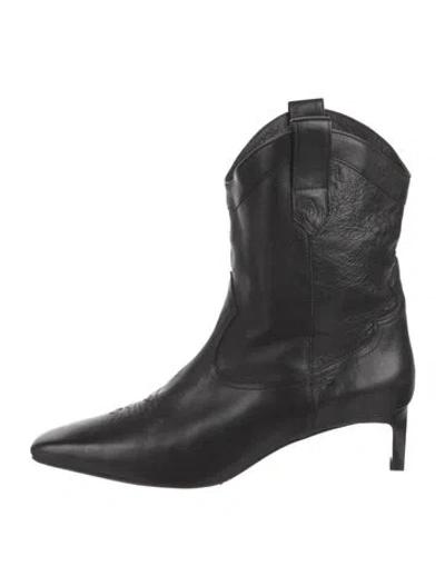 Pre-owned Ba&sh Leather Western Boots In Black