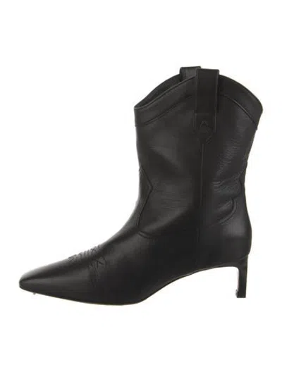 Pre-owned Ba&sh Leather Western Boots In Black