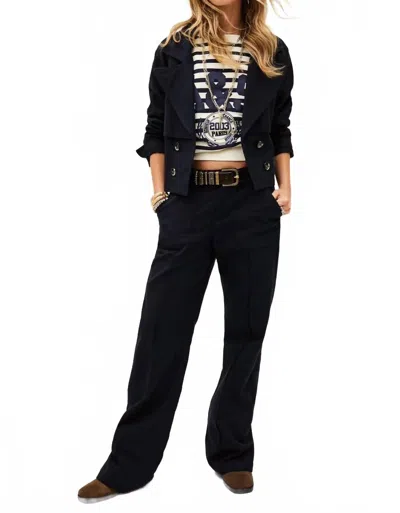 Ba&sh Leev Cotton Pants In Deep Navy In Blue