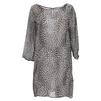 Ba&sh Ba & Sh Leopard Print Mini Dress In Brown Viscose In Gray