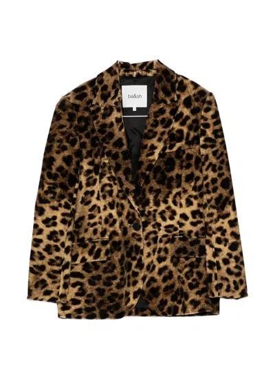 Ba&sh Leopard Single-breasted Jacket In Brown