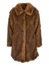 Ba&sh Lestor Faux-fur Coat In Brown