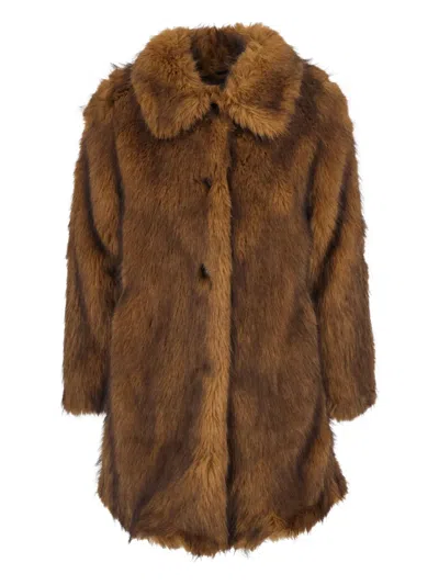 Ba&sh Lestor Faux-fur Coat In Brown