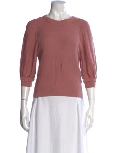Pre-owned Ba&sh Linen Crew Neck Sweater In Pink