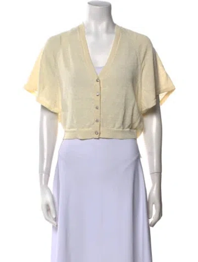 Pre-owned Ba&sh Linen V-neck Sweater In Neutral