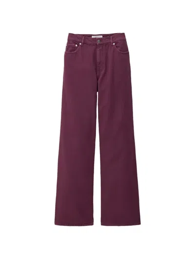 Ba&sh Logo-engraved Rivet Jeans In Red