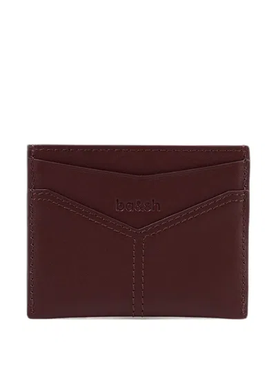Ba&sh Logo-plaque Leather Card Holder In Purple