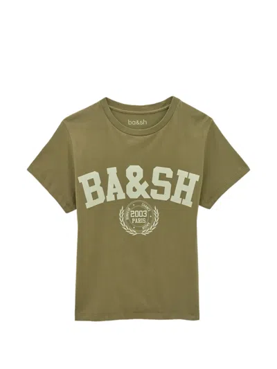 Ba&sh Logo-print Crew-neck T-shirt In Green