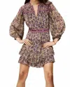 Ba&sh Loly Long Sleeve Dress In Violet In Multi