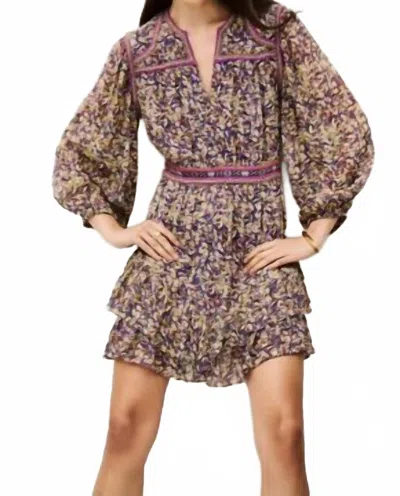 Ba&sh Loly Long Sleeve Dress In Violet In Multi