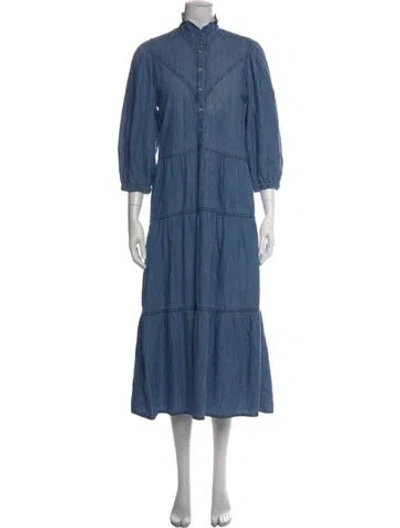 Pre-owned Ba&sh Long Dress In Blue
