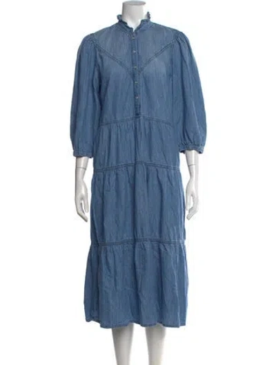 Pre-owned Ba&sh Long Dress In Blue