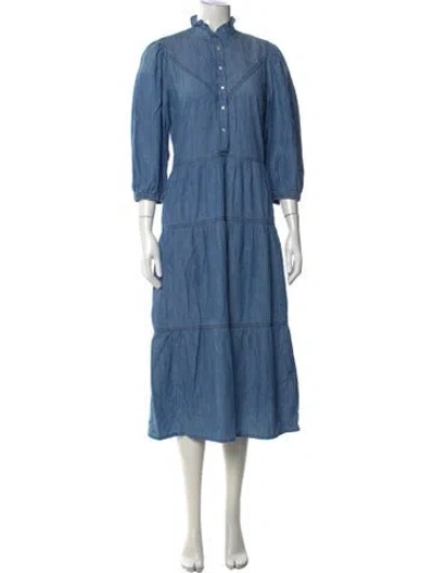 Pre-owned Ba&sh Long Dress In Blue