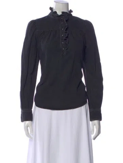 Pre-owned Ba&sh Long Sleeve Blouse In Black