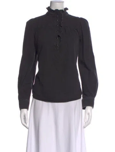 Pre-owned Ba&sh Long Sleeve Blouse In Black