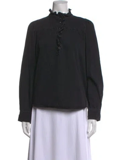 Pre-owned Ba&sh Long Sleeve Blouse In Black