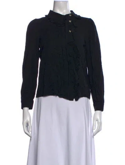 Pre-owned Ba&sh Long Sleeve Blouse In Black