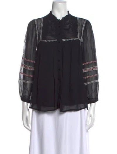 Pre-owned Ba&sh Long Sleeve Blouse In Black