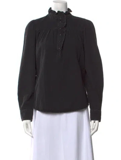 Pre-owned Ba&sh Long Sleeve Blouse In Black