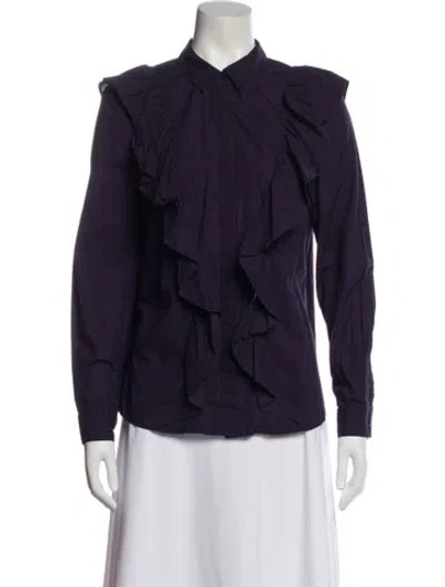 Pre-owned Ba&sh Long Sleeve Blouse In Blue
