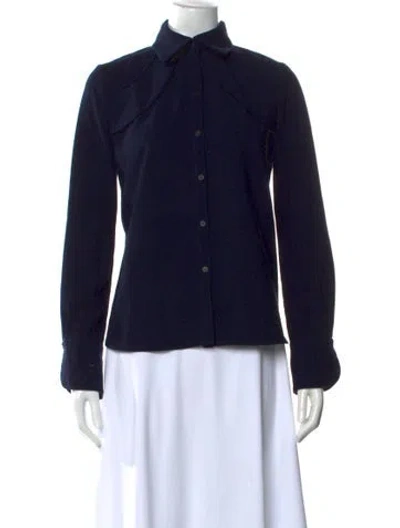 Pre-owned Ba&sh Long Sleeve Blouse In Blue