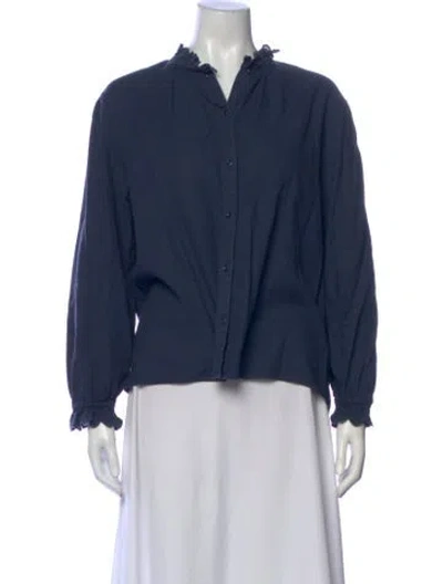 Pre-owned Ba&sh Long Sleeve Blouse In Blue