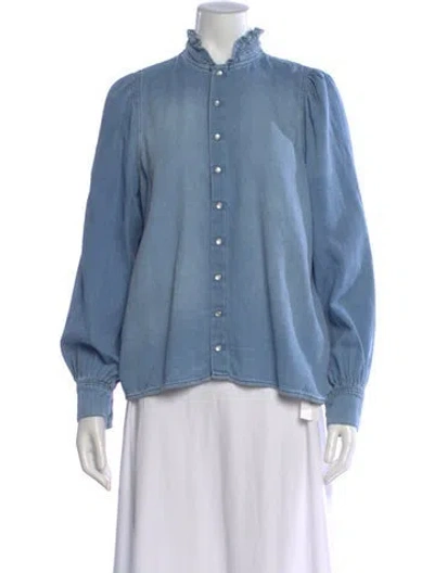 Pre-owned Ba&sh Long Sleeve Blouse In Blue