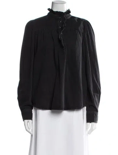 Pre-owned Ba&sh Long Sleeve Blouse In Blue