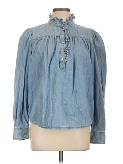 Pre-owned Ba&sh Long Sleeve Blouse In Blue